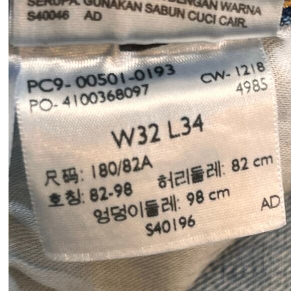 Levi's 501 Men's Size 32 x 34 Blue Button Fly 5 Pocket Denim 80s Preppy Jeans - Picture 3 of 8